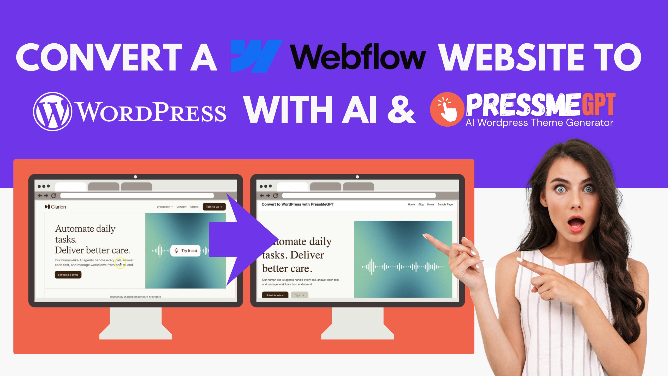 How to Migrate a WebFlow Website to WordPress with AI & PressMeGPT
