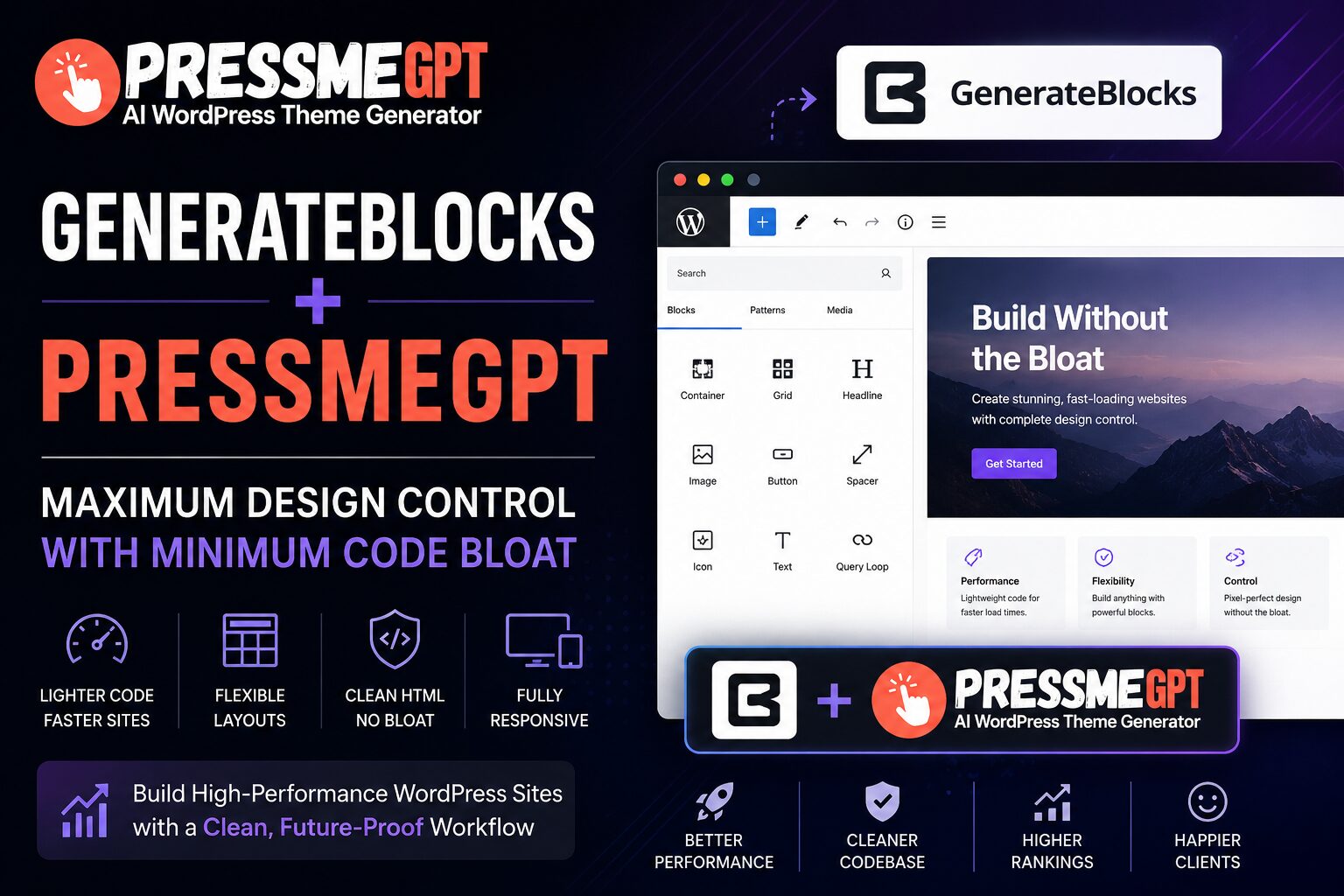 GenerateBlocks + PressMeGPT: Maximum Design Control with Minimum Code Bloat