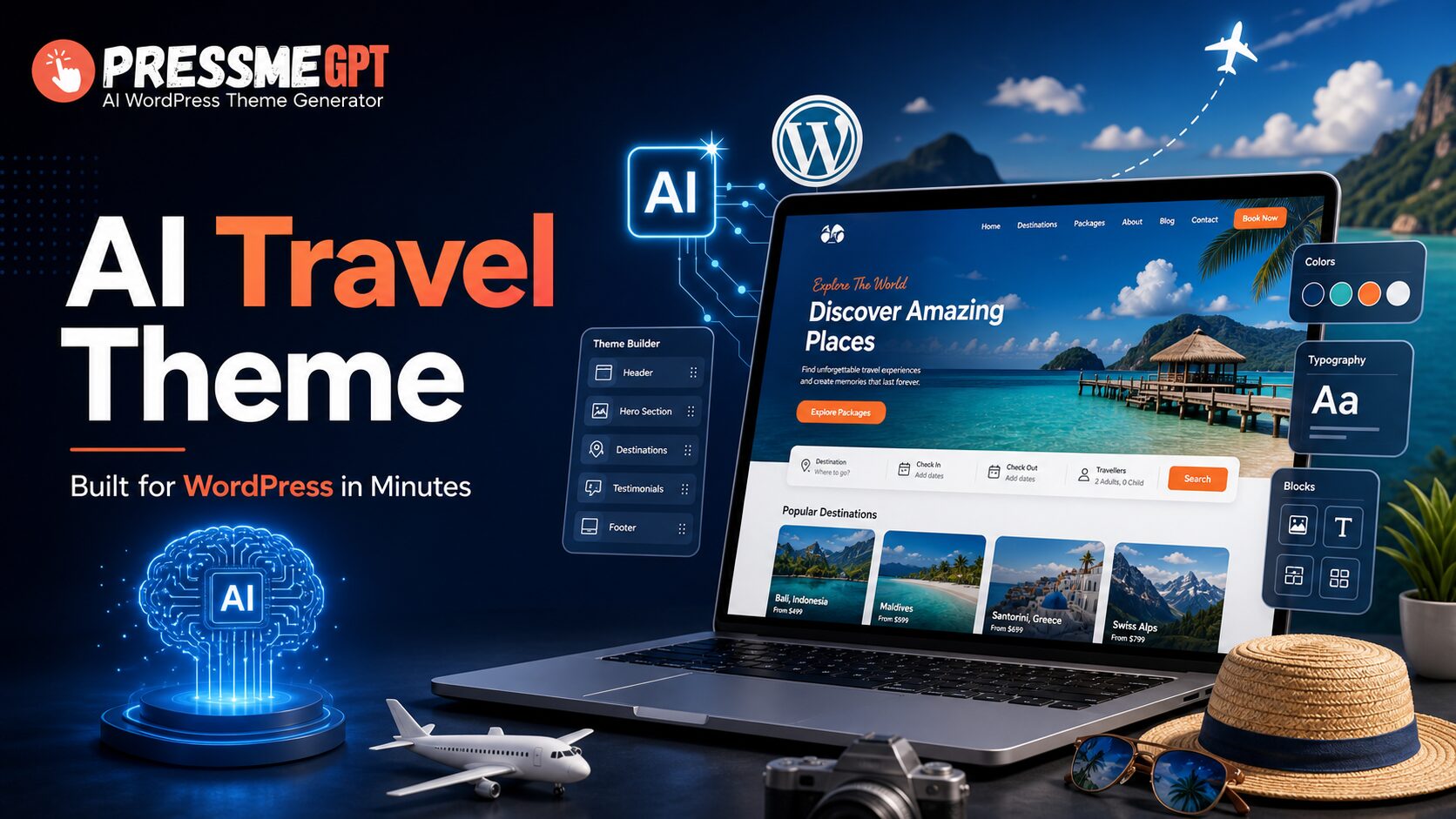 How to Create an AI WordPress Theme for a Travel Website in Minutes